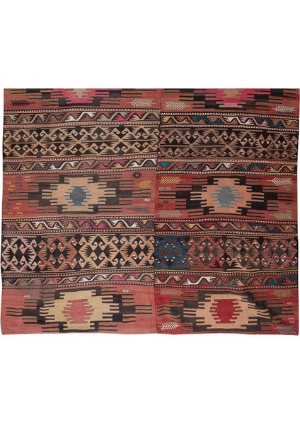 190 x 310 cm Eski El Dokuması Göçebelerden Orta Anadolu Kilim. Düz Dokuma. Yün indirimleri