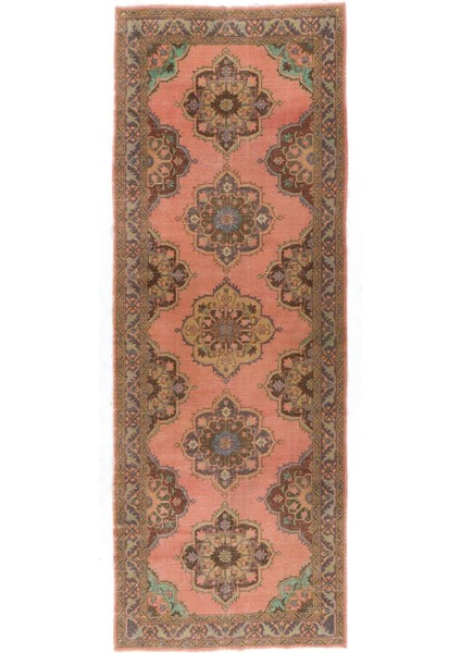 147 x 405 cm Koridor Dekoru Için Eşsiz El Yapımı Eski Türkiyeden Yolluk Halı, Antre Hol Halı