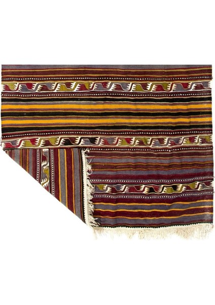 159 x 385 cm Çizgili El Dokuması Eski Türk Yolluk Kilim. Düz Dokuma Yolluk Kilim fırsatları
