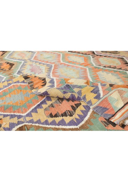 158 x 276 cm Geometrik Desenli Eski El Yapımı Yün Kilim, Düz Dokuma Kilim modelleri