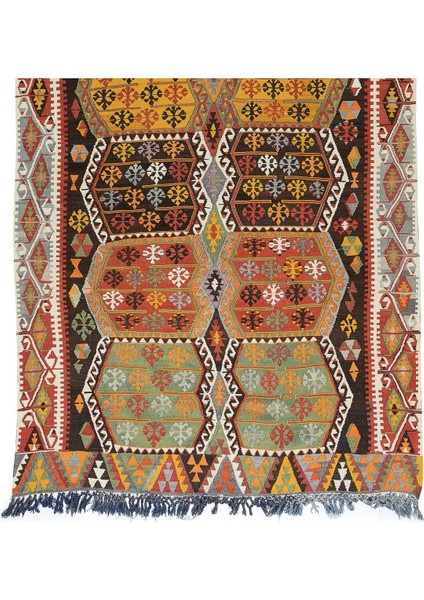 181 x 353 cm Eski El Yapımı Kilim Yolluk, Düz Dokuma Yün Koridor Kilimi. Antre Hol Kilim indirimleri