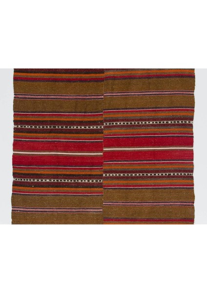 130 x 320 cm Çizgili Eski Anadolu Kilim Halı. Yün, Düz Dokuma Zemin Kaplaması modelleri