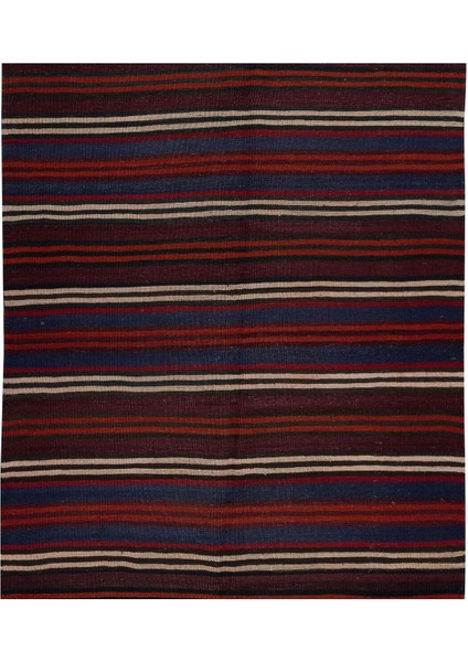 125 x 320 cm Çizgili Desenli El Dokuma Türk Kilimi, Düz Dokuma Çok Renkli Kilim, Yün indirimleri