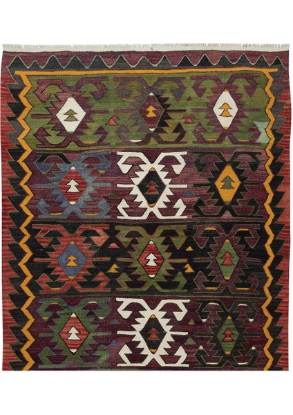 160 x 350 cm Çok Renkli El Dokuması Eski Türk Kilimi fırsatları