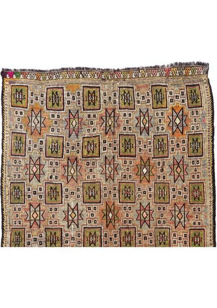 180 x 300 cm Çok Renkli Geometrik Tasarımlı Eski El Yapımı Kilim fiyatları