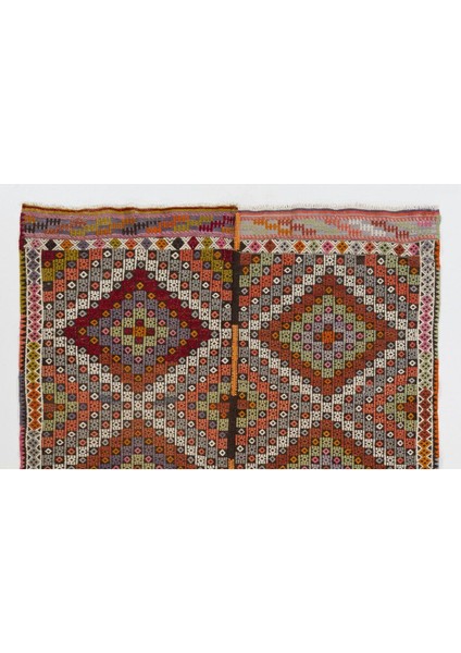 150 x 190 cm Eski El Dokuması Cicim Kilim, Elmas Desenli Işlemeli Cicim Halı, Yün fiyatları