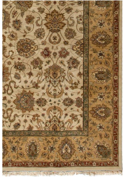 275 x 360 cm Yeni El Yapımı Bej Uşak Halısı, Yün ve Doğal Boyalardan Yapıldı