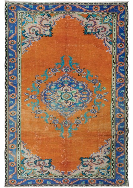 205 x 300 cm Eski Anadolu Halısı, Yaklaşık 1960'LARDAN, El Yapımı Türk Kabile Halısı