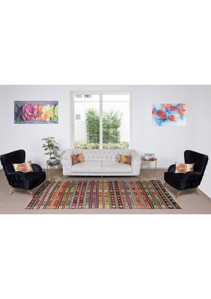 152 x 340 cm El Dokuması Eski Kilim Yolluk. Geometrik ve Çizgili Desenli Koridor Halısı fiyatları