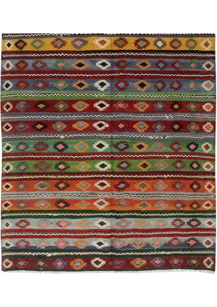 152 x 340 cm El Dokuması Eski Kilim Yolluk. Geometrik ve Çizgili Desenli Koridor Halısı indirimleri