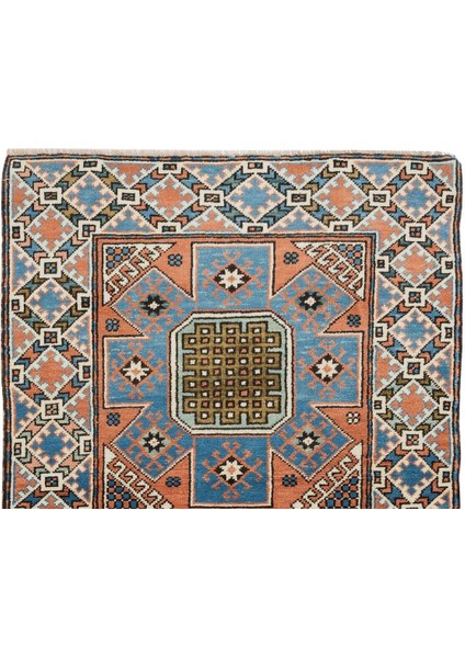 91 x 140 cm Eski El Yapımı Geometrik Desenli Halı, Küçük Halı fırsatları