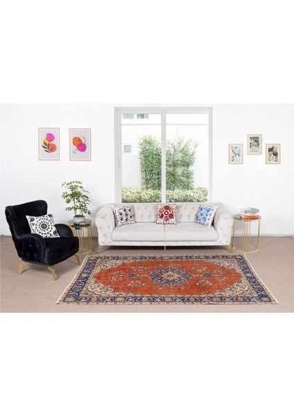 160 x 267 cm Madalyon Desenli Geleneksel Eski El Düğümlü Anadolu Yünlü Alan Halısı fiyatları