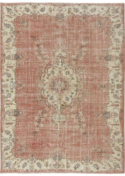 200 x 274 cm El Düğümlü Eski Anadolu Uşak Yün Bölge Halısı, Geleneksel 1960'LAR Halı