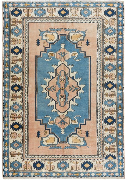 185 x 256 cm Ev Dekoru Alan Halısı, Modern El Yapımı Geometrik Desenli Halı, Yün