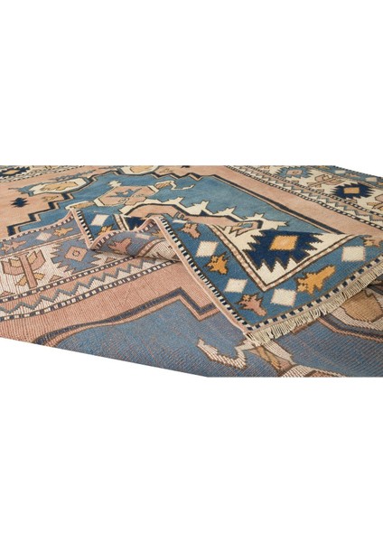 185 x 256 cm Ev Dekoru Alan Halısı, Modern El Yapımı Geometrik Desenli Halı, Yün