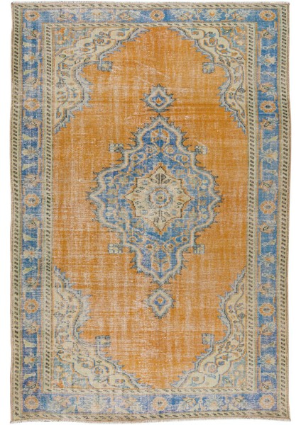 180 x 273 cm El Yapımı Yünlü Halı, Yüzyıl Ortası Madalyon Tasarımlı Geleneksel Halı