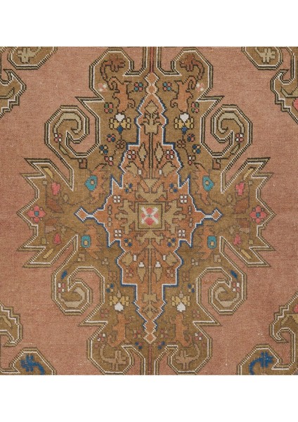138 x 230 cm Eski El Dokuması Türk Köy Halısı. Yumuşak Renklerde Yün Halı