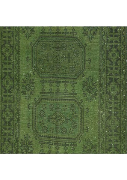 150 x 362 cm Yeşil El Dokuması Halı, Yolluk Halı, Modern Koridor Halısı indirimleri