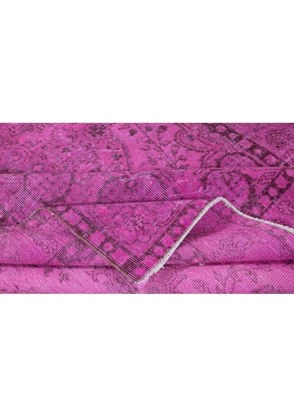 169 x 272 cm , Çağdaş Pembe Halı, El Düğümlü Mutfak Halısı, El Yapımı Halı