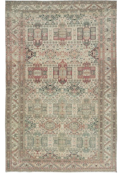 193 x 295 cm Rustik ve Çiftlik Evi Dekoru Için Geleneksel Eski El Yapımı Türk Halısı