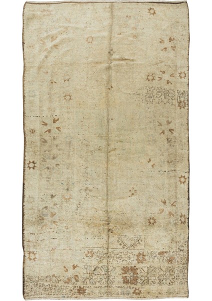 170 x 292 cm Güneşte Soldurulmuş Orta Anadolu Uşak Halısı, Eski El Düğümlü Halı