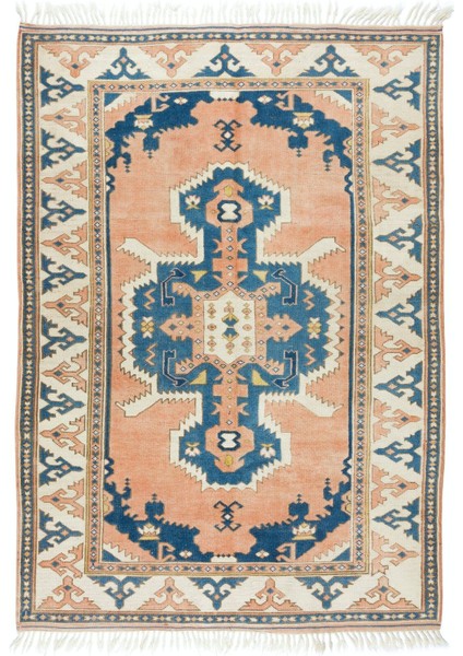 159 x 232 cm Çağdaş El Yapımı Alan Halısı. Yün, Doğal Boyalı, Modern Geometrik Desenli Halı