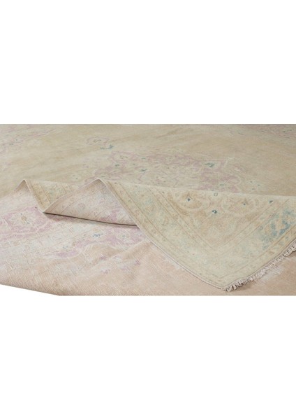 241 x 323 cm Eski El Düğümlü Halısı, Güneşte Soldurulmuş Yün Halı, Eşsiz Halı modelleri