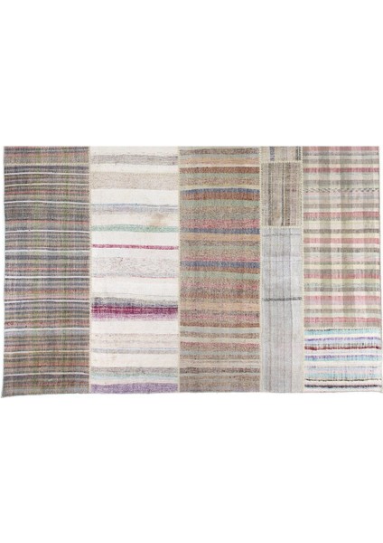 380 x 500 cm Eski Dekoratif El Dokuması Kilim, Pamuk Çaput, Büyük Ölçü ve Çizgi Desenli Kilim modelleri