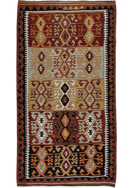 165 x 302 cm Eski Düz Dokuma Kilim, Geometrik El Dokuma Kilim, Renkli Halı, Yün