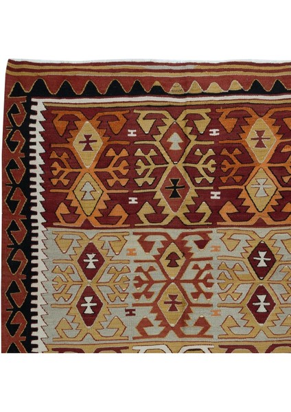 165 x 302 cm Eski Düz Dokuma Kilim, Geometrik El Dokuma Kilim, Renkli Halı, Yün fırsatları