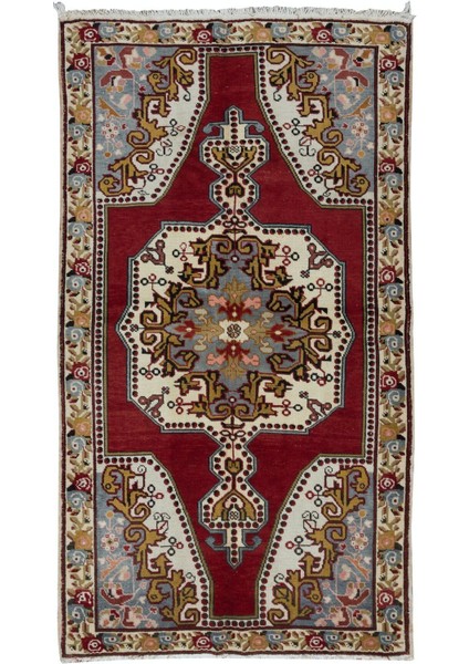 138 x 242 cm Bordo Kırmızı Geleneksel Halı, 1960'LARDAN Halı, El Yapımı Türk Halısı, Yün