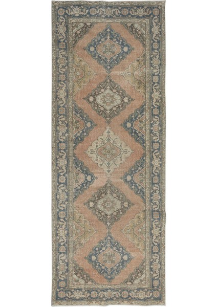 138 x 365 cm Koridor Için El Düğümlü Yolluk Halı, Eski Konya Sille Koridor Halısı