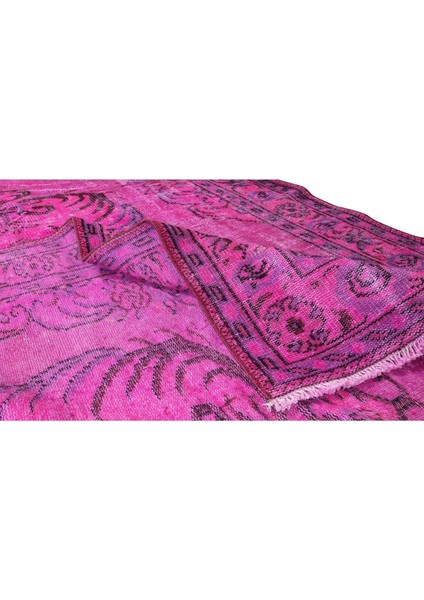 172 x 292 cm El Dokuması Yeniden Boyanmış Eski Türk Halısı, Çağdaş Pembe El Yapımı Yünlü Halı modelleri