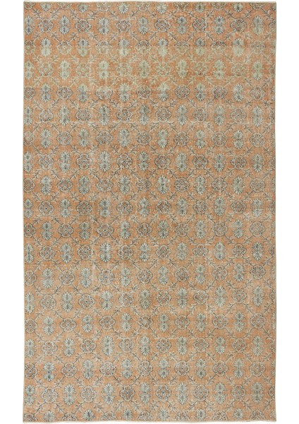 195 x 317 cm El Dokuması Otantik Eski Anadolu Halısı, Modern Turuncu El Yapımı Yünlü Halı fiyatları