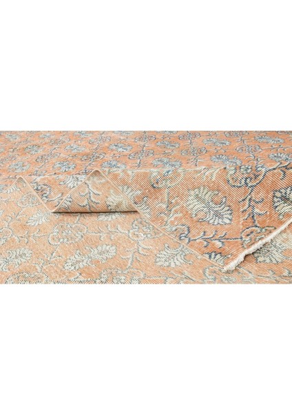 195 x 317 cm El Dokuması Otantik Eski Anadolu Halısı, Modern Turuncu El Yapımı Yünlü Halı modelleri