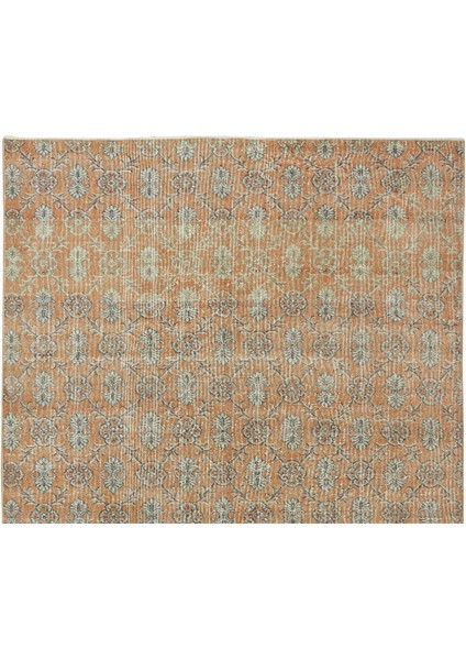 195 x 317 cm El Dokuması Otantik Eski Anadolu Halısı, Modern Turuncu El Yapımı Yünlü Halı fırsatları