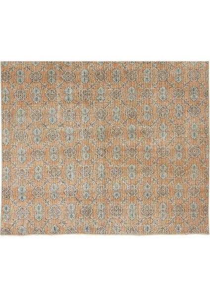 195 x 317 cm El Dokuması Otantik Eski Anadolu Halısı, Modern Turuncu El Yapımı Yünlü Halı indirimleri
