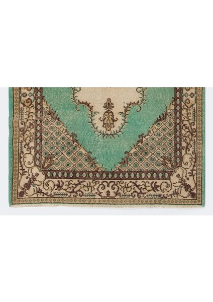 (115 x 213 cm ) Yeşil Tonlarda El Dokuması Halı , Anadolu Halısı fırsatları