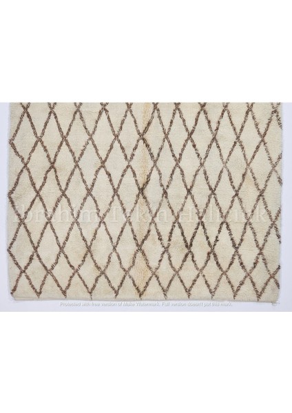 210 x 310 cm El Dokuması Beyaz Yünden Yapılmış Yumuşak Tüylü Tülü Halı, Modern Tülü modelleri