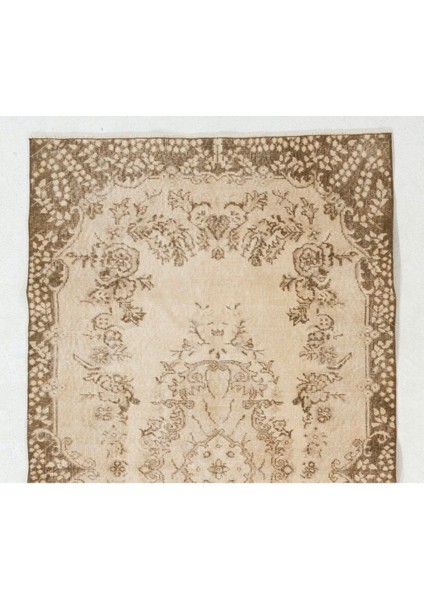 114 x 212 cm El Düğümlü Eski Türk Uşak Halısı, Madalyon Desenli Bej Küçük Alan Halısı fiyatları