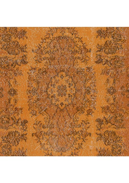 158 x 275 cm Turuncu El Dokuması Halı, El Düğümlü Alan Halısı, Eski Türk Halısı indirimleri