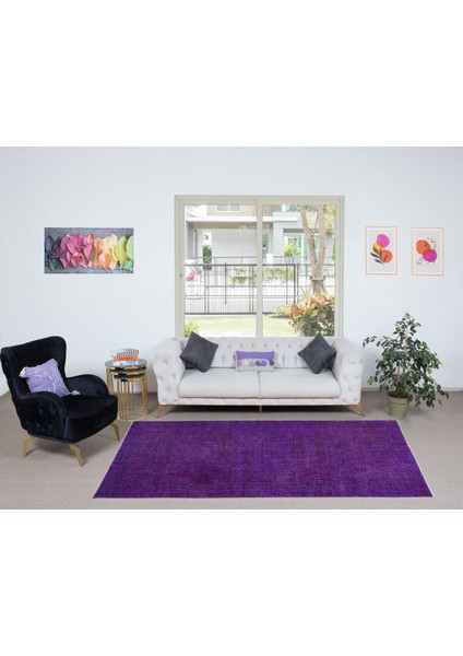 160 x 260 cm Mor Yeniden Boyanmış El Yapımı Halı, El Dokuması Türk Halısı, Modern Alan Halısı fiyatları