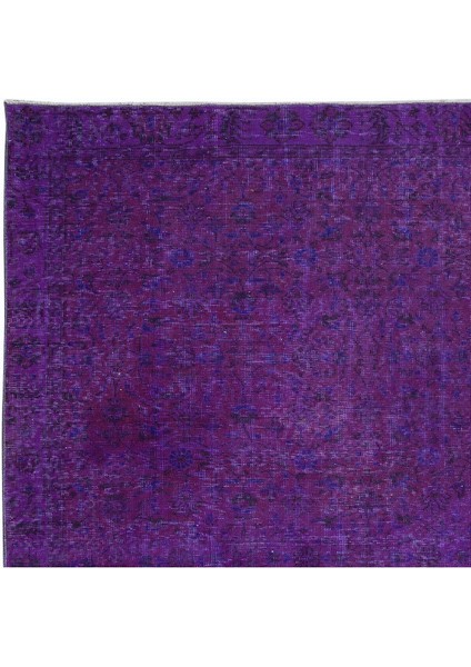 160 x 260 cm Mor Yeniden Boyanmış El Yapımı Halı, El Dokuması Türk Halısı, Modern Alan Halısı fırsatları