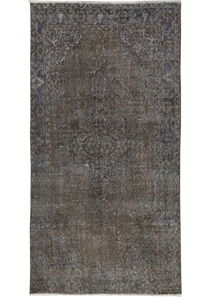 111 x 209 cm El Dokuması Yeniden Boyanmış Eski Türk Halısı, Modern Kahverengi El Yapımı Halı fiyatları