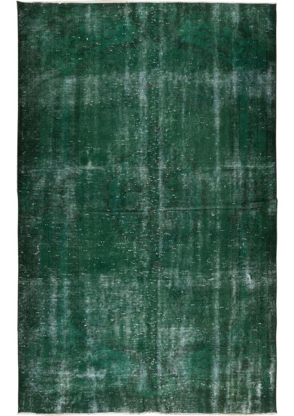 168 x 262 cm El Dokuması Yeniden Boyanmış Eski Türk Halısı, Modern Yeşil El Yapımı Yünlü Halı fiyatları