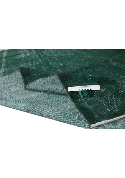 168 x 262 cm El Dokuması Yeniden Boyanmış Eski Türk Halısı, Modern Yeşil El Yapımı Yünlü Halı modelleri