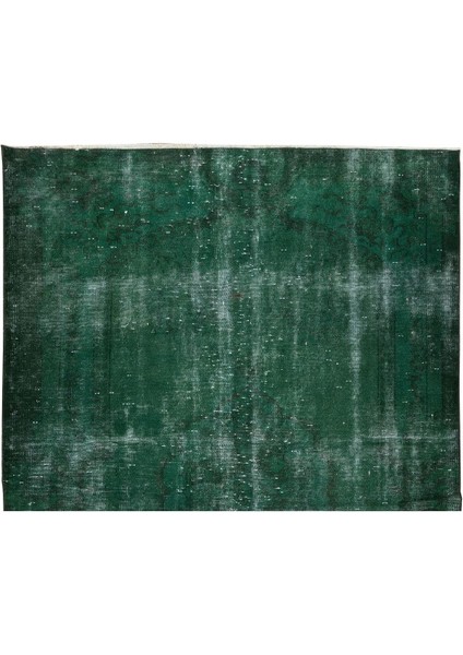 168 x 262 cm El Dokuması Yeniden Boyanmış Eski Türk Halısı, Modern Yeşil El Yapımı Yünlü Halı fırsatları