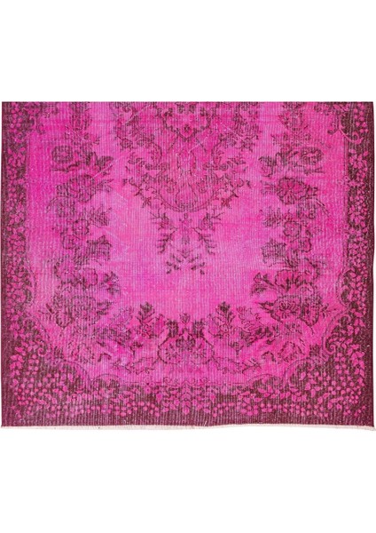 175 x 292 cm El Dokuması Yeniden Boyanmış Eski Türk Halısı, Çağdaş Pembe El Yapımı Yünlü Halı indirimleri