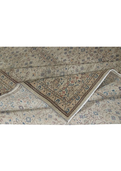 199 x 285 cm Eski El Düğümlü Anadolu Uşak Bölge Halısı, Çiçek Desenli Bej, Yaklaşık 1960'LADAN modelleri