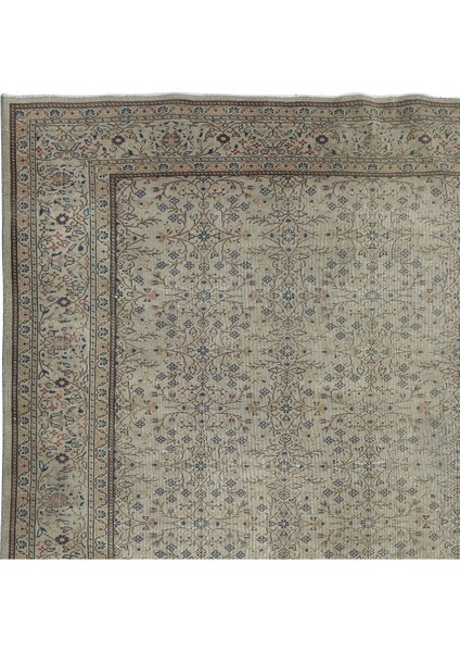 199 x 285 cm Eski El Düğümlü Anadolu Uşak Bölge Halısı, Çiçek Desenli Bej, Yaklaşık 1960'LADAN fırsatları